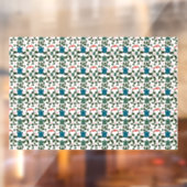 Tropical Sea Turtle Floral Pattern | Coastal Ocean ウィンドウサイン (シート2)