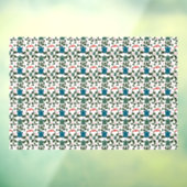 Tropical Sea Turtle Floral Pattern | Coastal Ocean ウィンドウサイン (シート3)