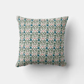 Tropical Sea Turtle Floral Pattern | Coastal Ocean クッション (裏面)