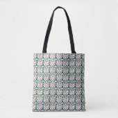Tropical Sea Turtle Floral Pattern | Coastal Ocean トートバッグ (正面)
