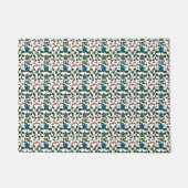 Tropical Sea Turtle Floral Pattern | Coastal Ocean ドアマット (正面)