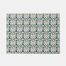 Tropical Sea Turtle Floral Pattern | Coastal Ocean ドアマット