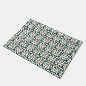 Tropical Sea Turtle Floral Pattern | Coastal Ocean ドアマット (アングル)