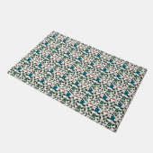 Tropical Sea Turtle Floral Pattern | Coastal Ocean ドアマット (アングル)
