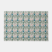 Tropical Sea Turtle Floral Pattern | Coastal Ocean ドアマット (正面)