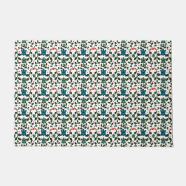 Tropical Sea Turtle Floral Pattern | Coastal Ocean ドアマット