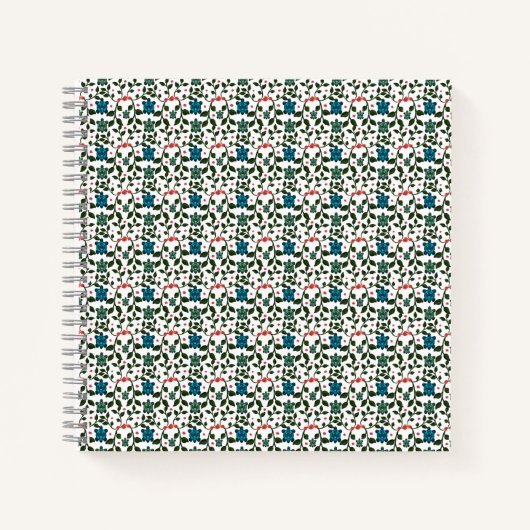 Tropical Sea Turtle Floral Pattern | Coastal Ocean ノートブック (正面)