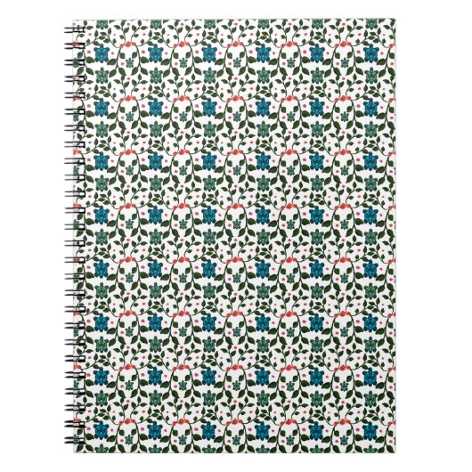 Tropical Sea Turtle Floral Pattern | Coastal Ocean ノートブック (正面)