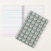 Tropical Sea Turtle Floral Pattern | Coastal Ocean ノートブック (内側)