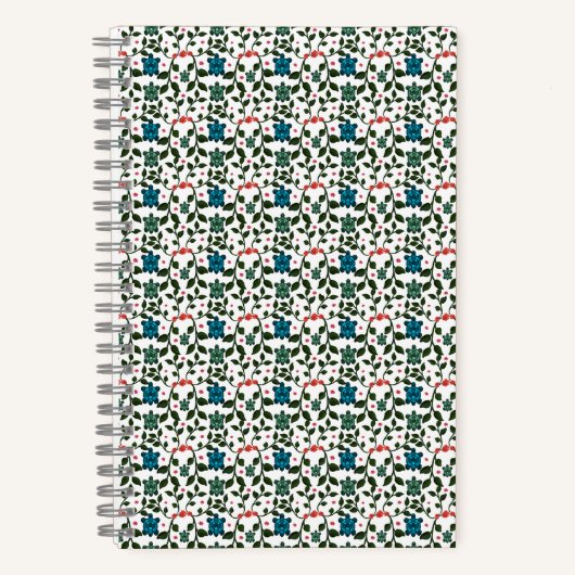 Tropical Sea Turtle Floral Pattern | Coastal Ocean ノートブック (正面)