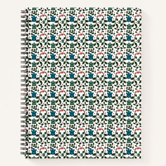 Tropical Sea Turtle Floral Pattern | Coastal Ocean ノートブック (正面)