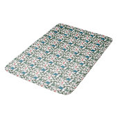 Tropical Sea Turtle Floral Pattern | Coastal Ocean バスマット (アングル)