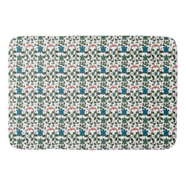 Tropical Sea Turtle Floral Pattern | Coastal Ocean バスマット