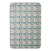 Tropical Sea Turtle Floral Pattern | Coastal Ocean バスマット (正面縦)