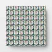 Tropical Sea Turtle Floral Pattern | Coastal Ocean フォトプラーク (正面)