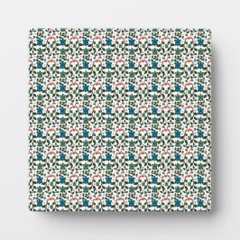 Tropical Sea Turtle Floral Pattern | Coastal Ocean フォトプラーク