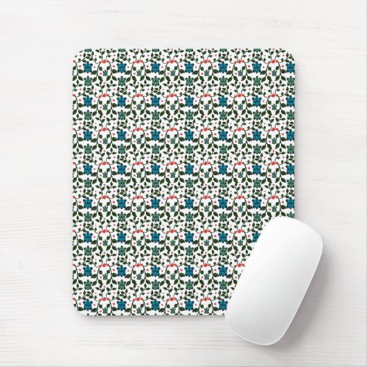 Tropical Sea Turtle Floral Pattern | Coastal Ocean マウスパッド (マウス)