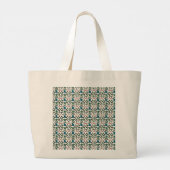 Tropical Sea Turtle Floral Pattern | Coastal Ocean ラージトートバッグ (裏面)