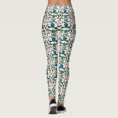 Tropical Sea Turtle Floral Pattern | Coastal Ocean レギンス (裏面)
