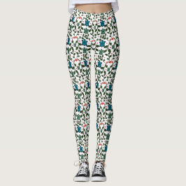 Tropical Sea Turtle Floral Pattern | Coastal Ocean レギンス