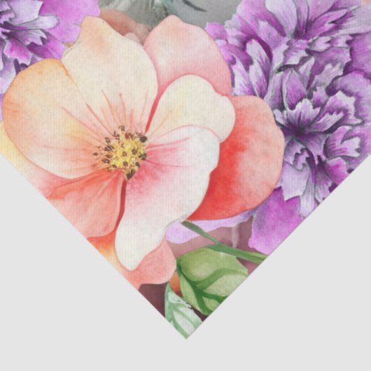 Tropical Sea Turtle & Watercolor Florals 薄葉紙 (詳細)