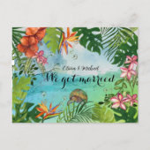 Tropical Sea Turtle We Got Married Postcard ポストカード (正面)