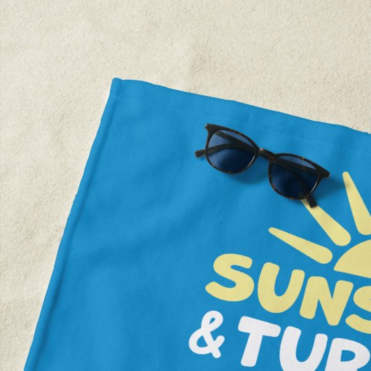 Tropical Sea Turtles Personalized ビーチタオル (インサイチュ)