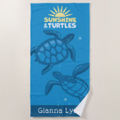 Tropical Sea Turtles Personalized ビーチタオル (正面)