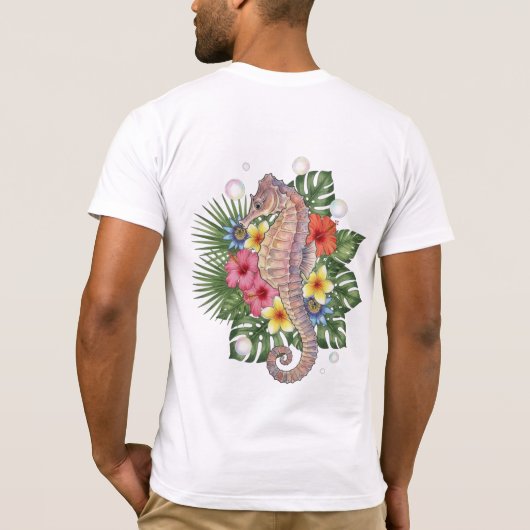 Tropical Seahorse Floral Tシャツ (裏面)