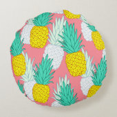 Tropical seamless pattern with exotic pineapples. ラウンドクッション (裏面)