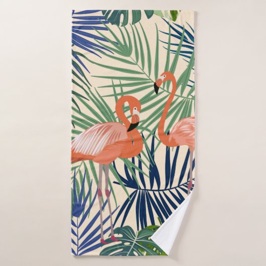 Tropical seamless pattern with flamingo. Botany de バスタオル (バスタオル)