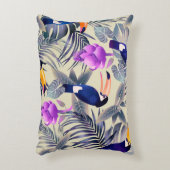 Tropical seamless pattern with toucans, monster, p アクセントクッション (正面(垂直))