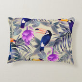 Tropical seamless pattern with toucans, monster, p アクセントクッション (裏面)