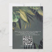 Tropical Seaside Night Gold Palms QR Code Wedding 招待状 (裏面)