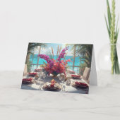 🌺 Tropical Seaside Thanksgiving – Elegant Card カード (正面)