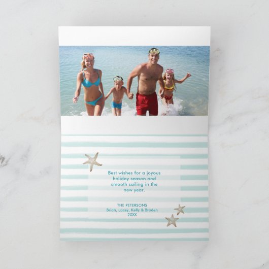 Tropical SEAson's Greetings, Brush Script, 4写真 シーズンカード (内部)