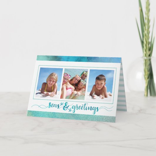 Tropical SEAson's Greetings, Brush Script, 4写真 シーズンカード (正面)