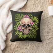 Tropical Skeleton Throw Pillow クッション (ブランケット)
