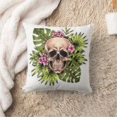 Tropical Skeleton Throw Pillow クッション (ブランケット)