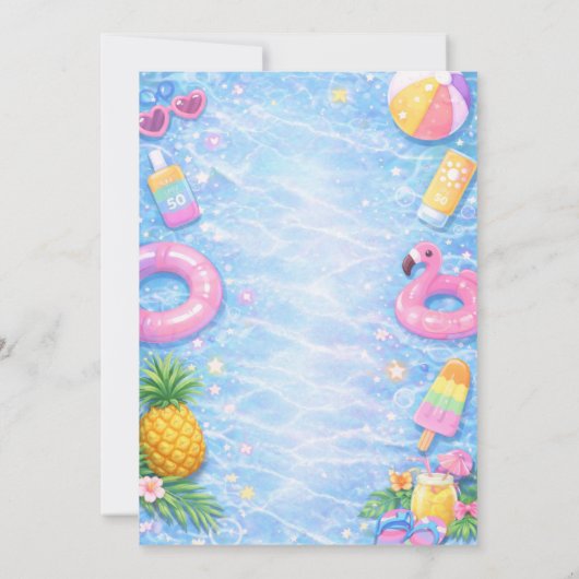 Tropical Sparkle Bachelorette Pool Party 招待状 (裏面)