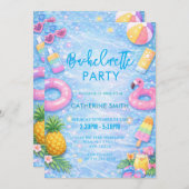 Tropical Sparkle Bachelorette Pool Party 招待状 (正面/裏面)