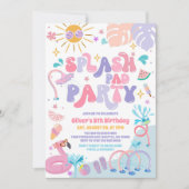Tropical Splash Pad Summer Birthday Party 招待状 (正面)