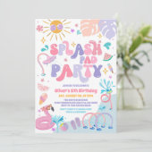 Tropical Splash Pad Summer Birthday Party 招待状 (スタンド正面)