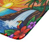 Tropical Stained Glass Inspired Cutting Board カッティングボード (角)