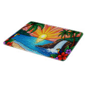 Tropical Stained Glass Inspired Cutting Board カッティングボード (角)