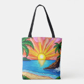 Tropical Stained Glass Sunset Tote Bag  トートバッグ (裏面)
