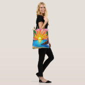 Tropical Stained Glass Sunset Tote Bag  トートバッグ (モデル)