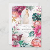 Tropical Stardust Garden Floral Paradise Sweet 16 招待状 (裏面)