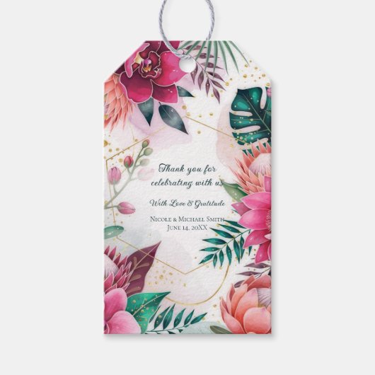 Tropical Stardust Garden Floral Paradise Wedding  ギフトタグ (正面)