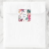 Tropical Stardust Garden Floral Paradise Wedding  スクエアシール (バッグ)